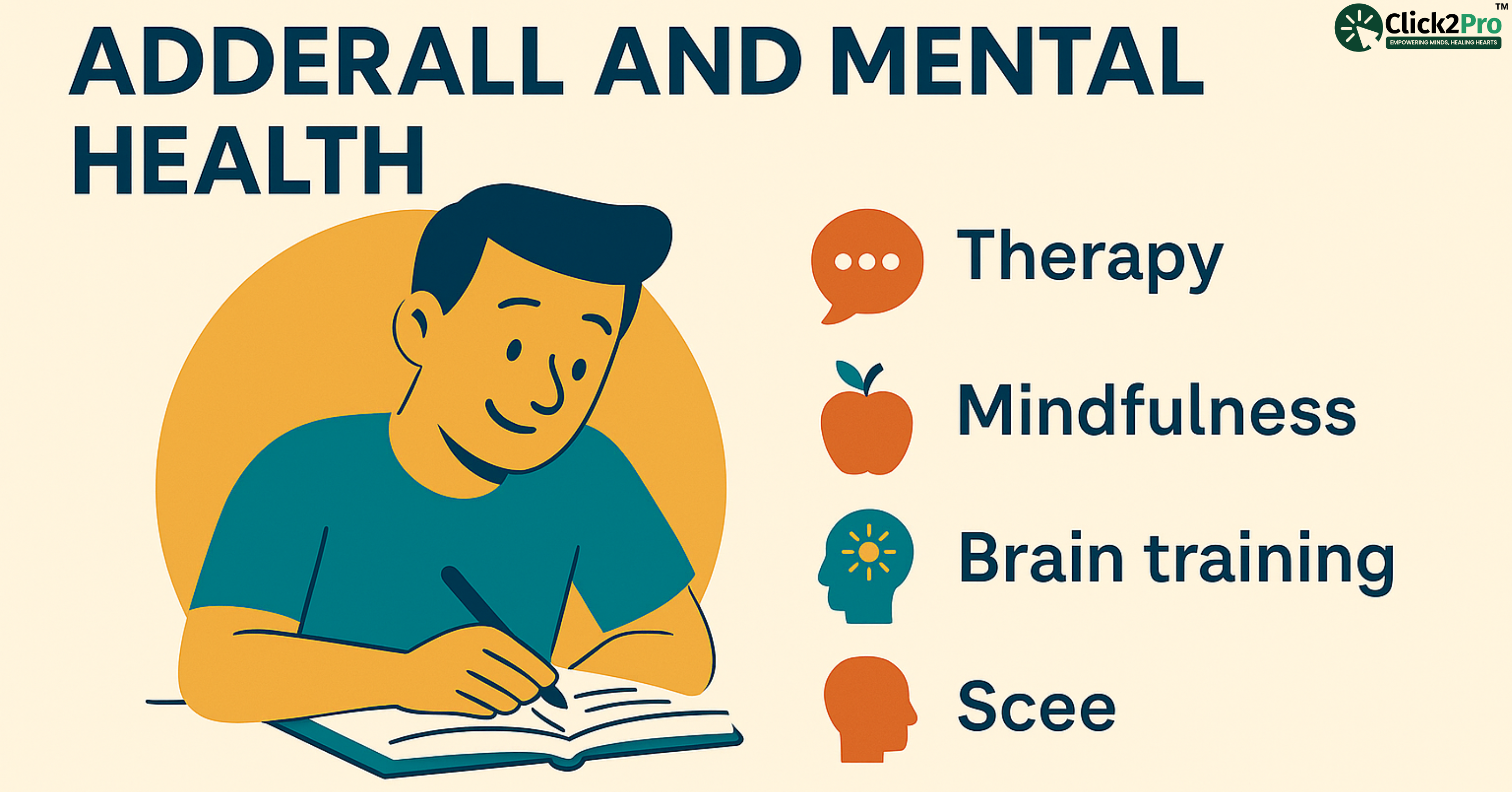 Adderall and mental health tips: therapy, mindfulness, brain training, support options