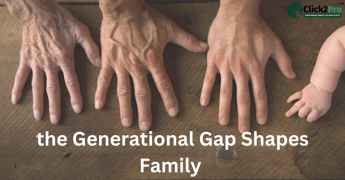 Generational gap affecting family dynamics, showing hands of three generations from elder to baby