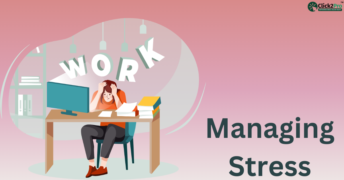 Illustration of a stressed professional at work, highlighting strategies for managing career stress.