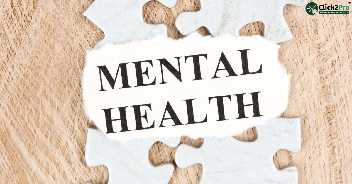 Mental health awareness concept with puzzle piece background, highlighting mental well-being.