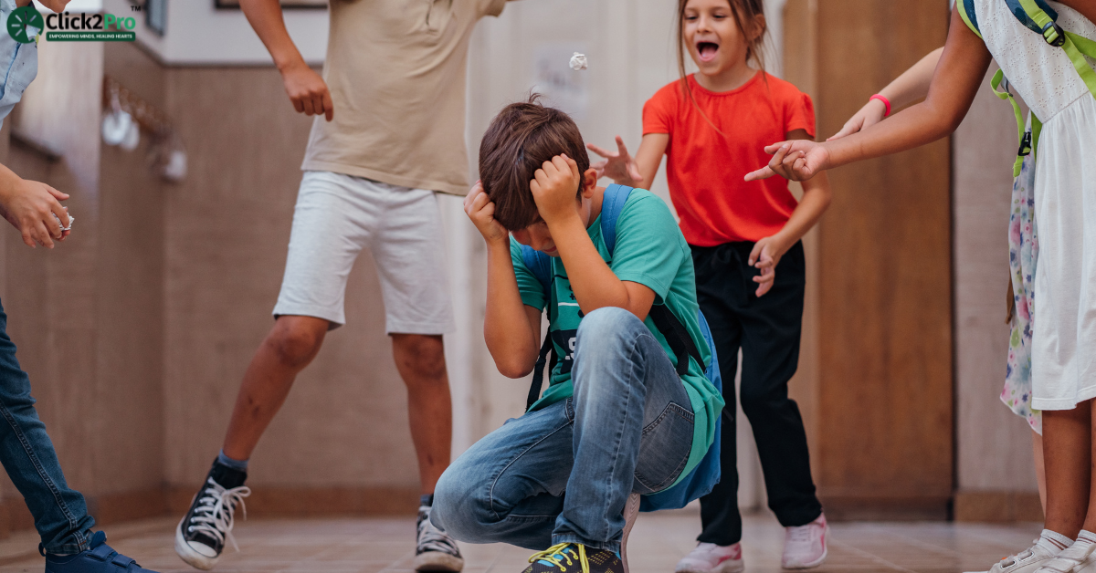 Children experiencing negative peer pressure in school, highlighting the impact on mental health