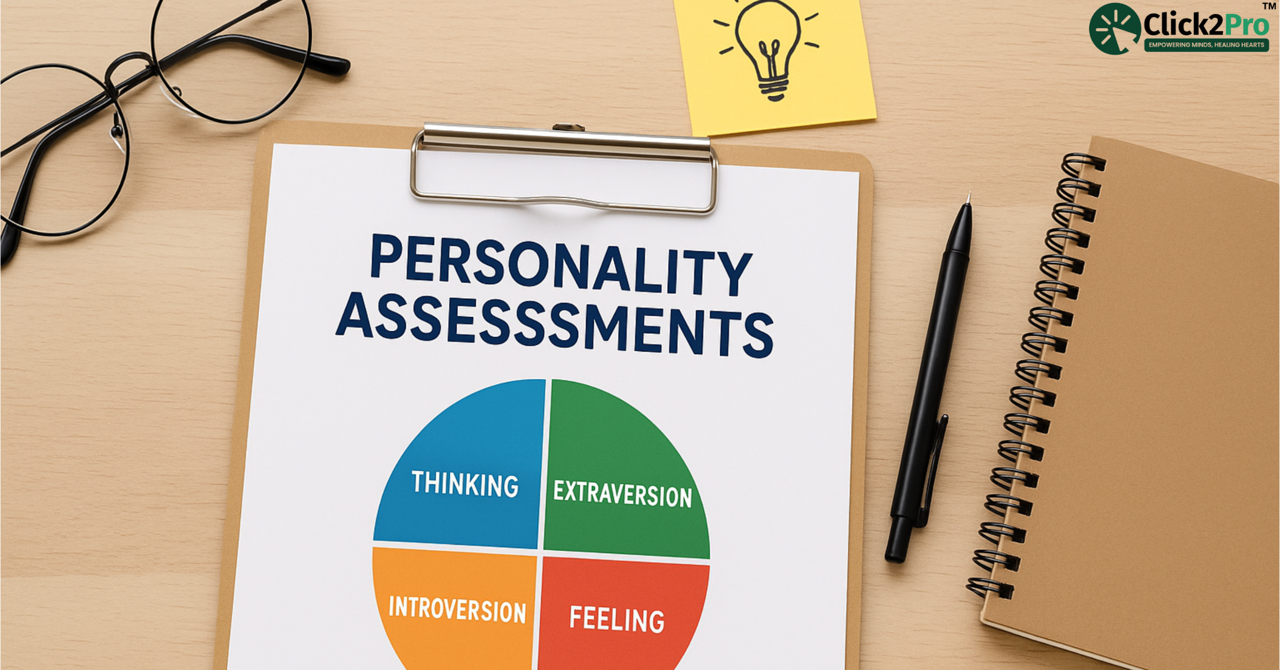Personality assessment chart showing thinking, feeling, introversion, and extraversion traits.