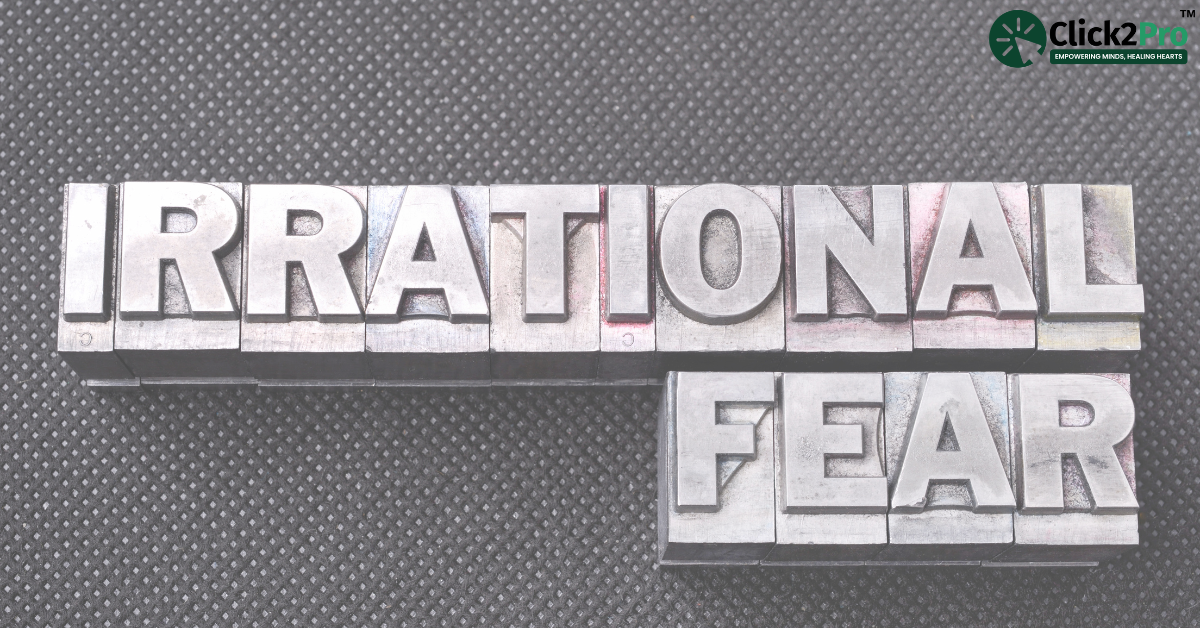 'Irrational Fear' representing phobias discussed in VR therapy blog by Click2Pro.