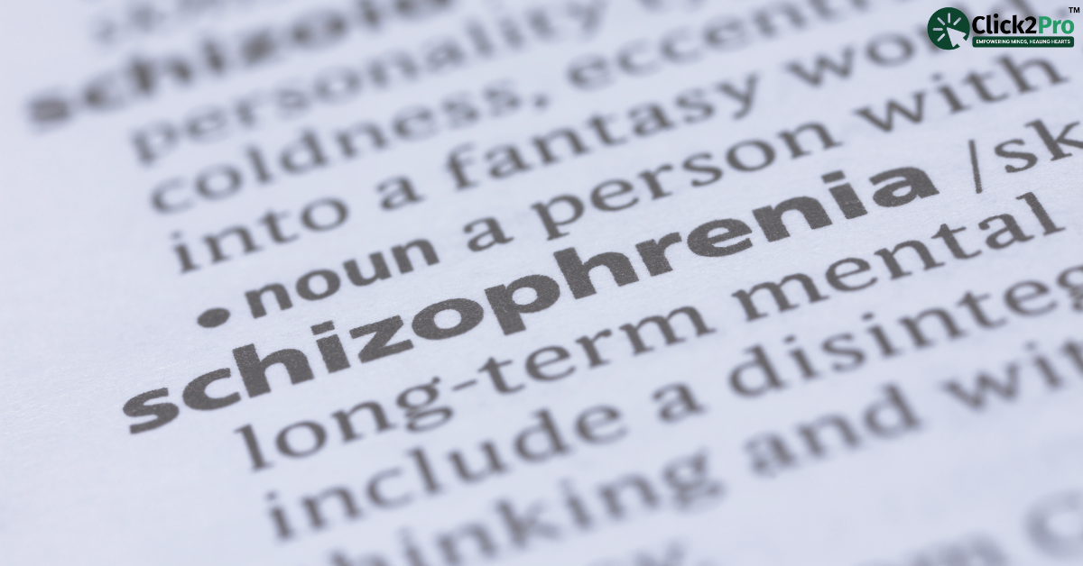 Definition of schizophrenia in a dictionary, highlighting the long-term mental health disorder