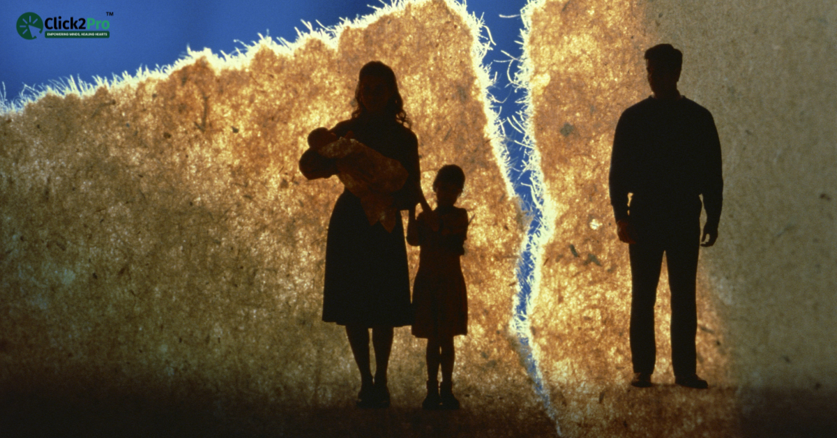 Silhouette of a family separated, illustrating the impact of Separation Anxiety Disorder.