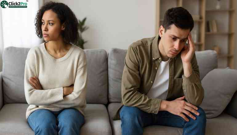 Couple in emotional conflict reflecting a situationship and attachment issues