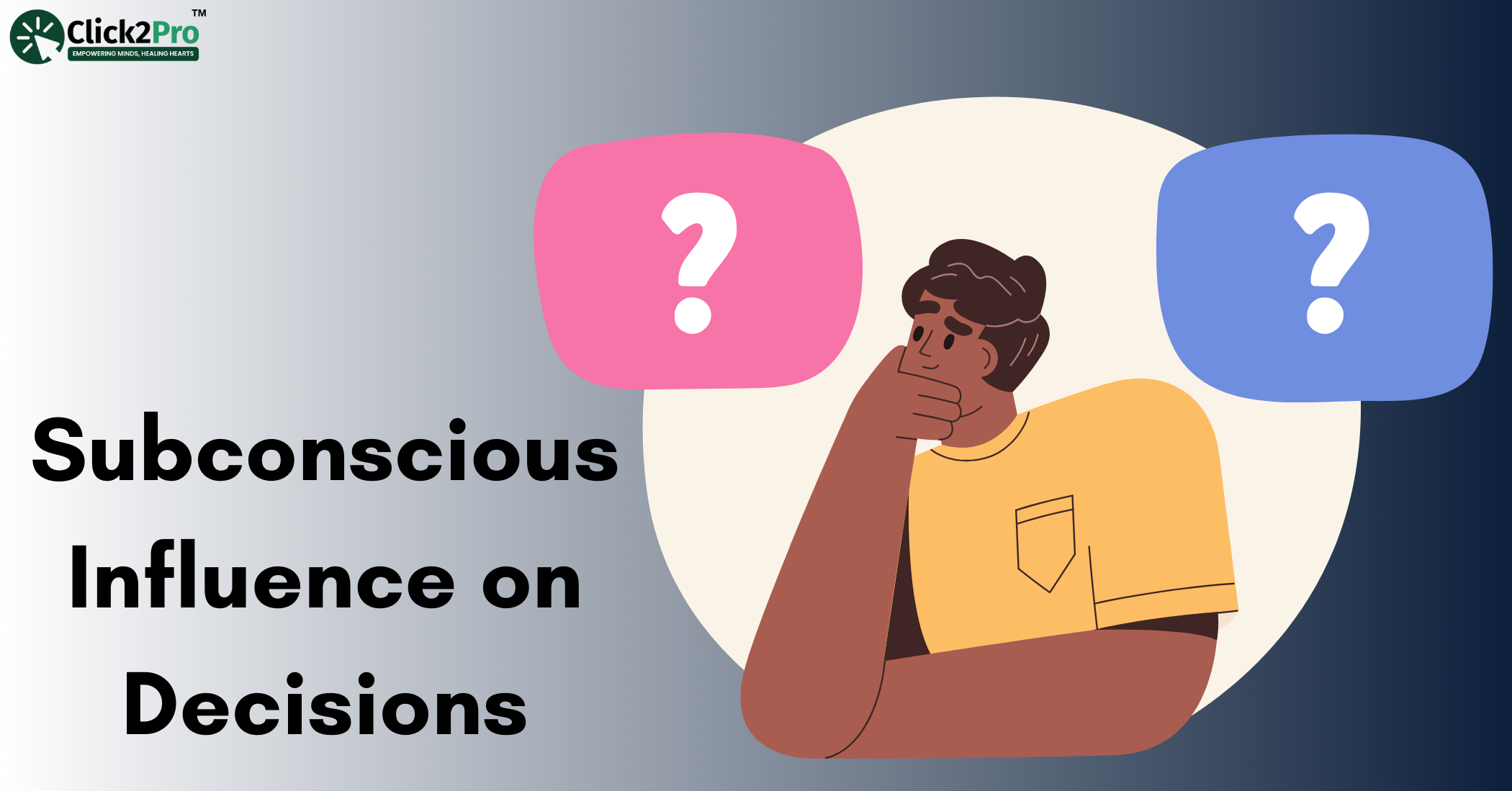 Illustration of subconscious influence on decision-making, depicting a person contemplating choices.