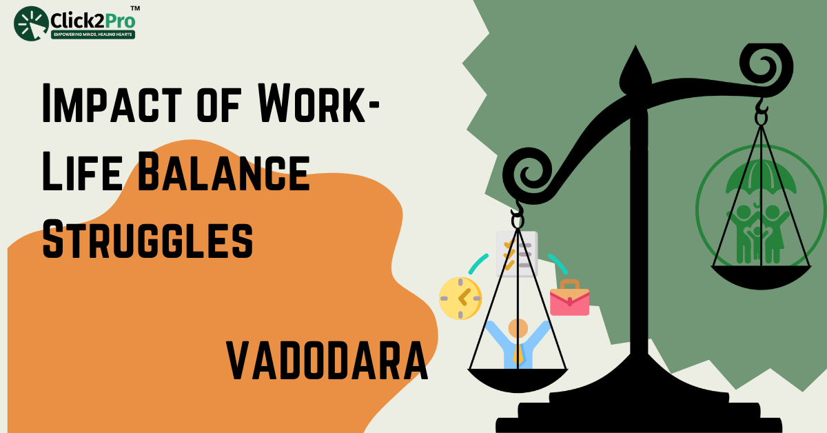 Impact of work-life balance struggles in Vadodara, highlighting mental health and professional stress