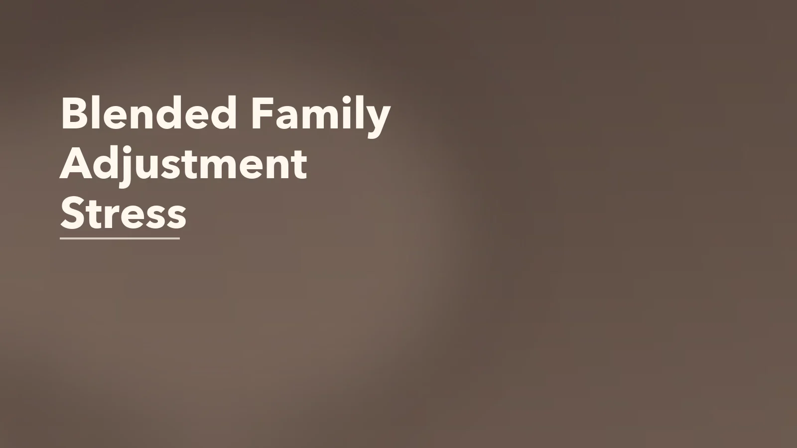 Editorial blog cover with the words 'Blended Family Adjustment Stress' for an article about blended family adjustment stress: why belonging takes time.