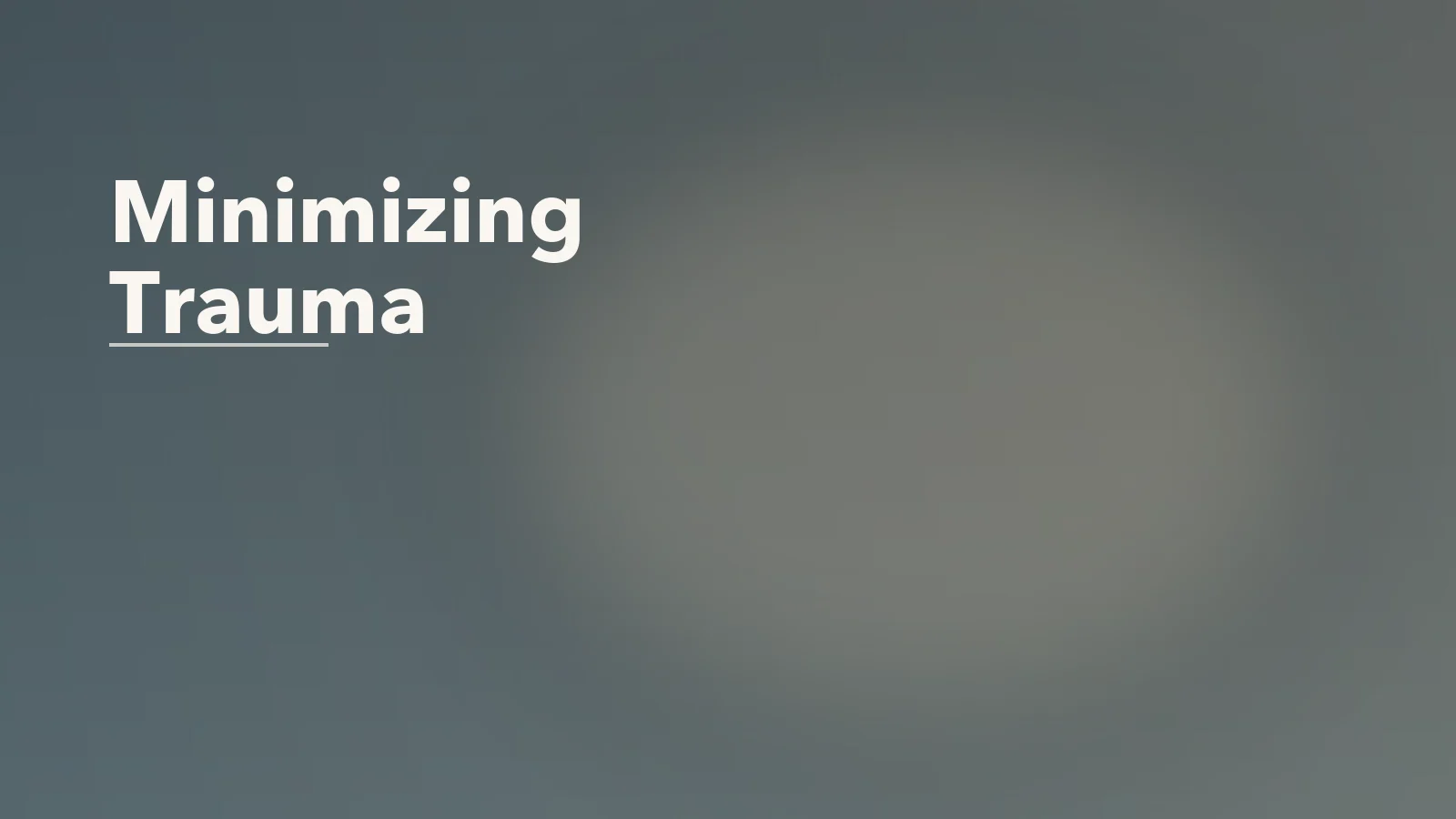 Editorial blog cover with the words 'Minimizing Trauma' for an article about why survivors minimize what happened to them.
