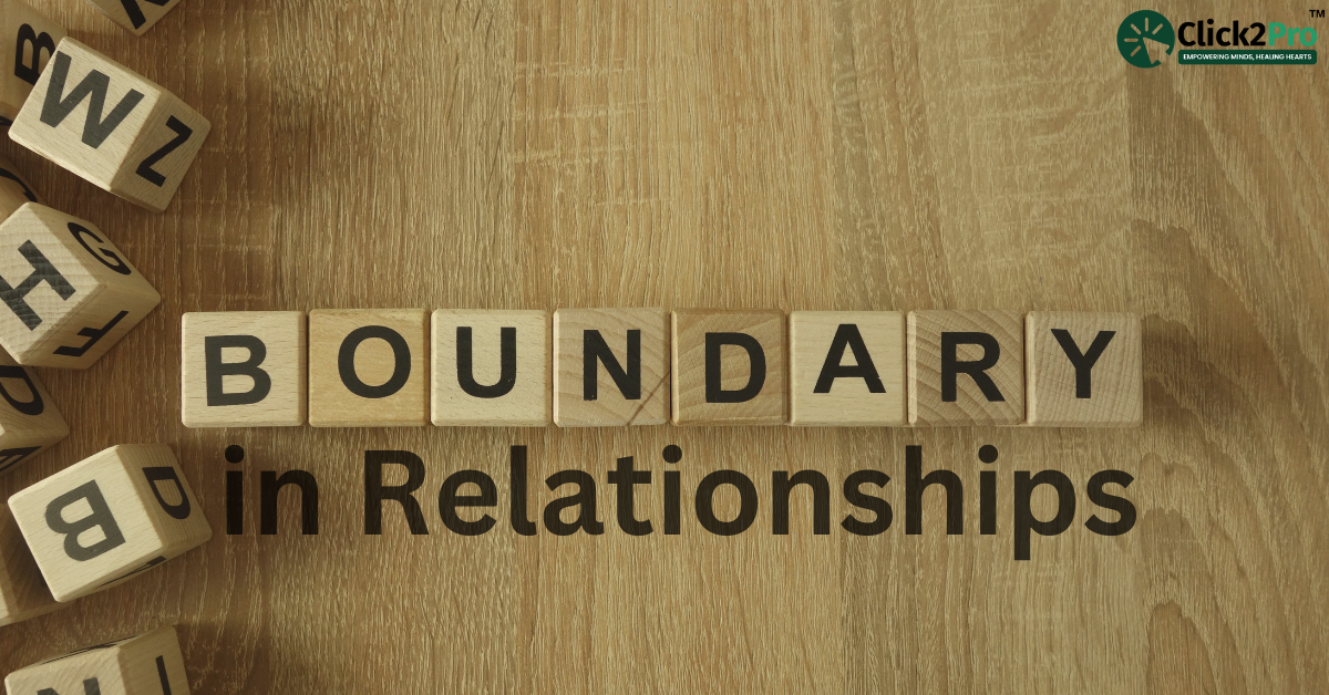 Wooden blocks spelling 'Boundary in Relationships' on a wooden background - setting healthy boundaries for mental well-being.