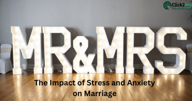 MR & MRS sign with the title 'The Impact of Stress and Anxiety on Marriage' by Click2Pro